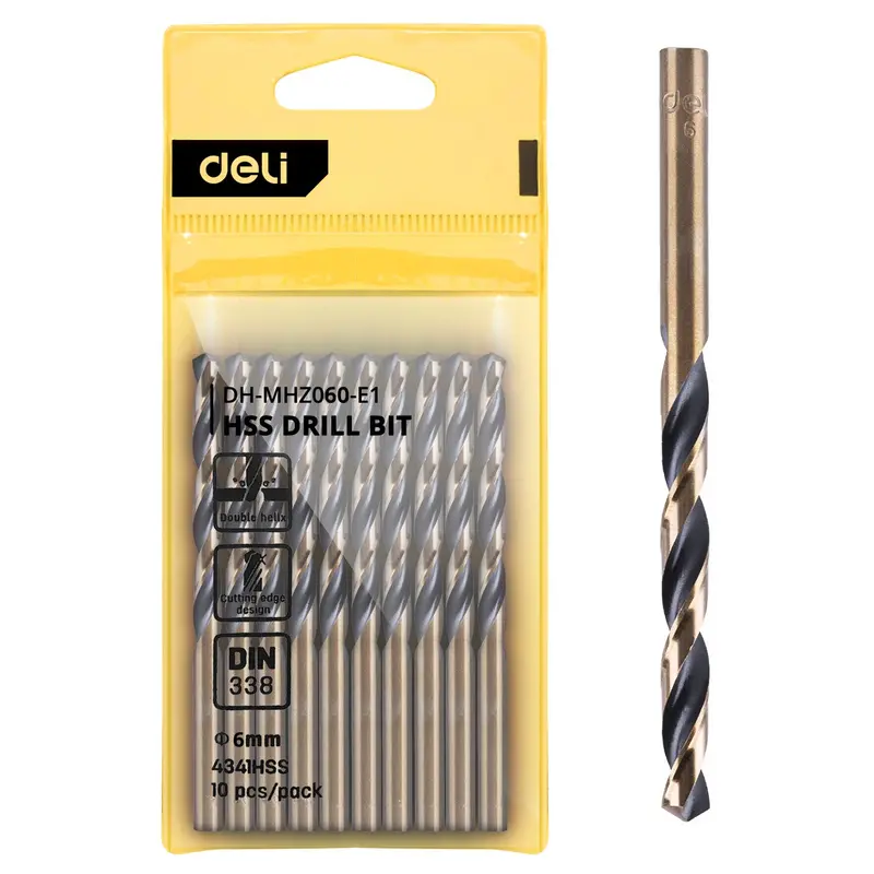 10-Pack 6 Mm High-Speed Steel Drill Bits For Wood And Metal 1