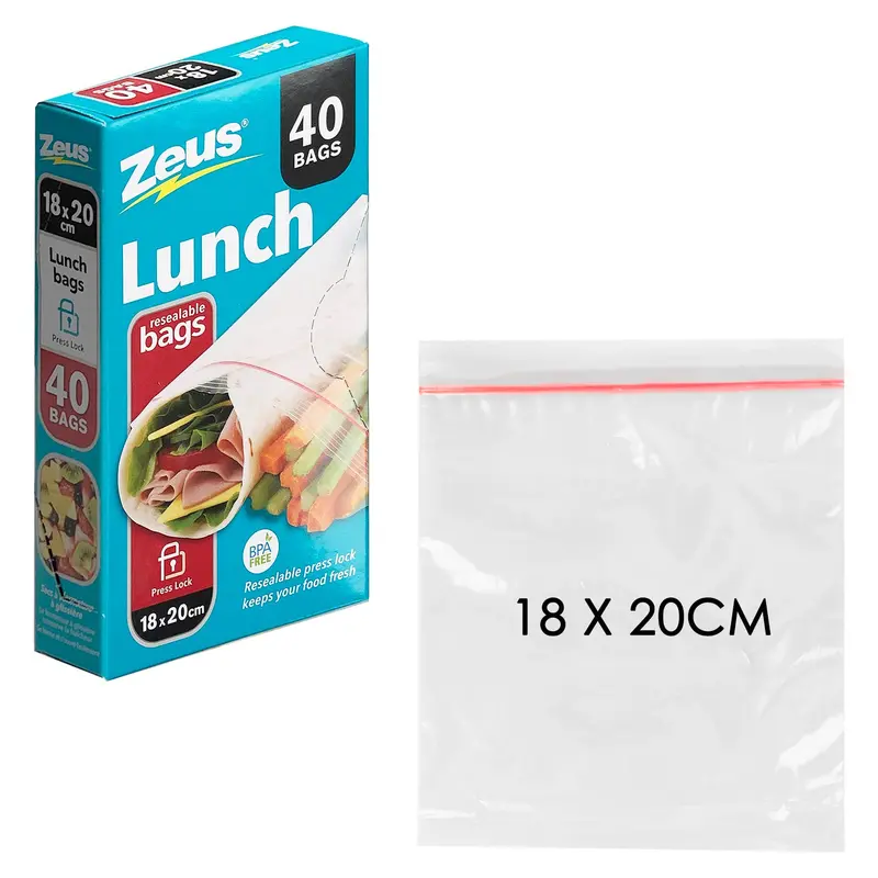 40-Piece Resealable Ziplock Storage Bags 1