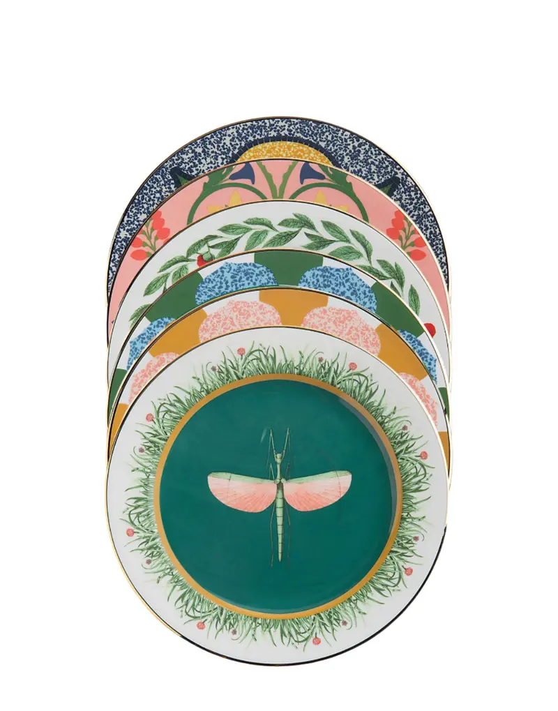 6-Piece Dessert Plate Set With Mixed Prints 1