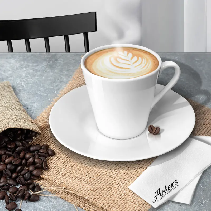 90Ml Coffee Cup With Matching Saucer – Elegant Pair 1