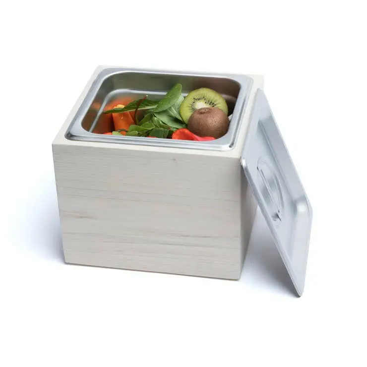 Alabama Sawyer Noaway Petite Countertop Compost Bin – Magnolia White Oil Finish 1