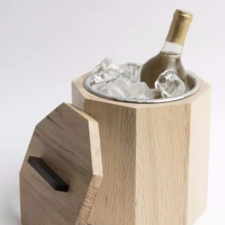Alabama Sawyer White Oak Ice Bucket – Handcrafted Wooden Cooler For Bars And Entertaining 1