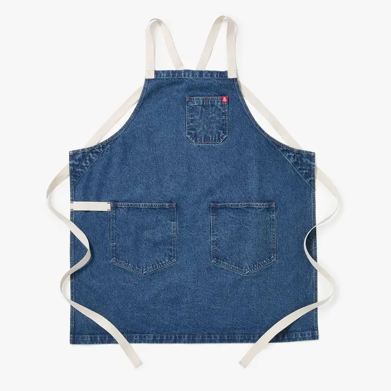 All Day Crossback Apron In Georgia Blue Denim | Hedley & Bennett 1