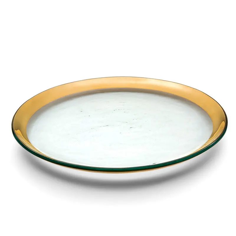 Annie Glass Roman Antique Buffet Plate – Textured Glass Serving Platter 1
