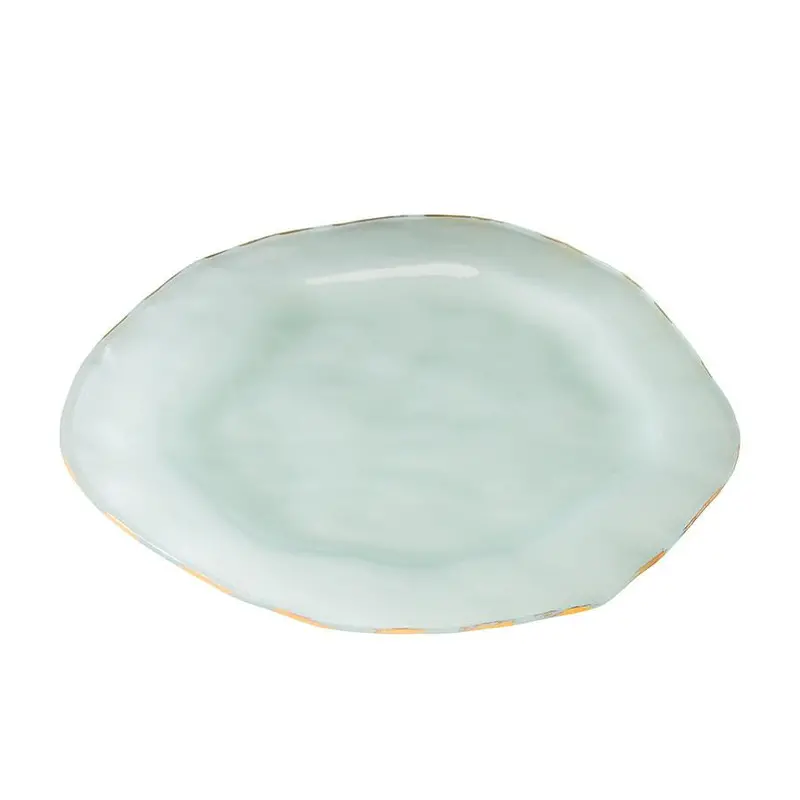 Annie Glass Shells Buffet Plate – Gold-Frosted Handcrafted Glass 1