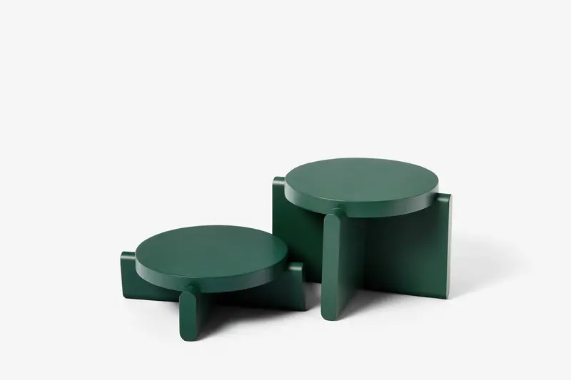 Areaware Pedestal Planter Set – Green Ceramic Stands 1