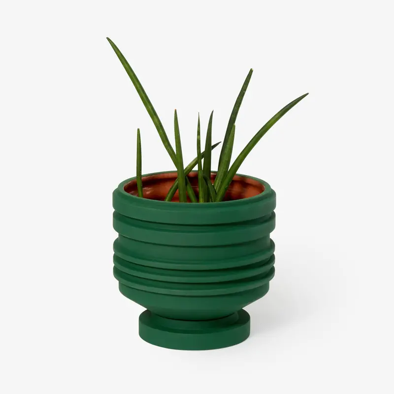 Areaware Strata Planter – Ceramic Vessel, Green 1