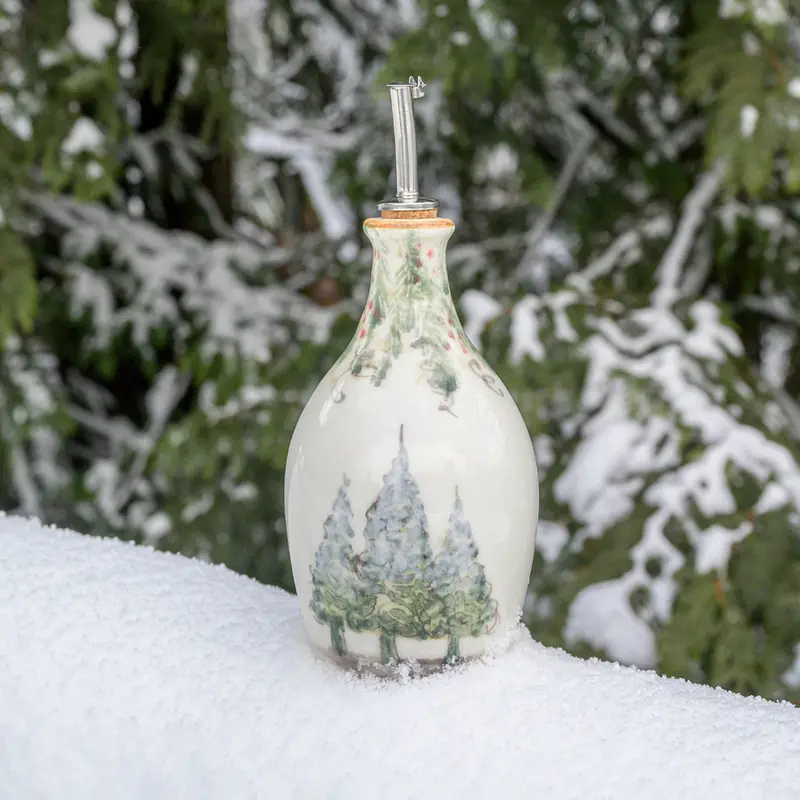 Arte Italica Natale Olive Oil Dispenser Bottle – Decorative Stoneware 1