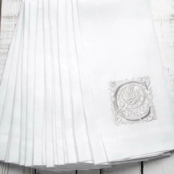 Arte Italica × Crown Linen Monogram Towel: Initial C In Signature Linen 1