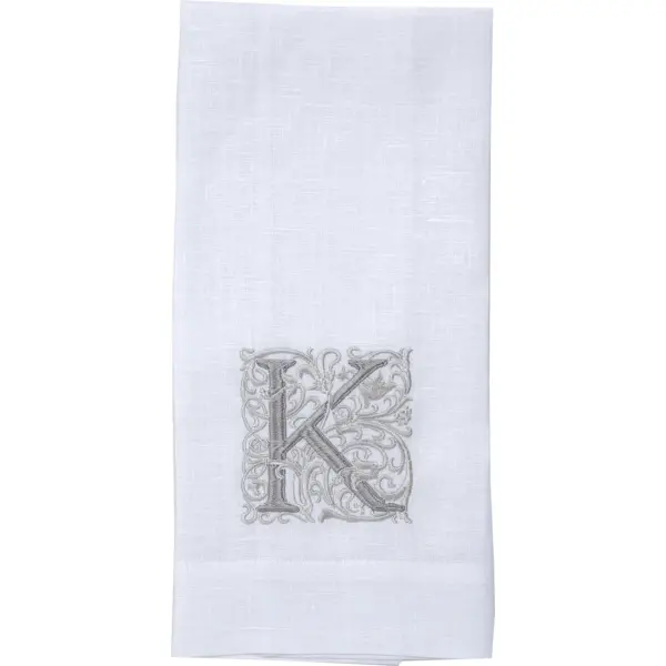 Arte Italica × Crown Linen Monogram Towel: Initial K In Refined Linen 1