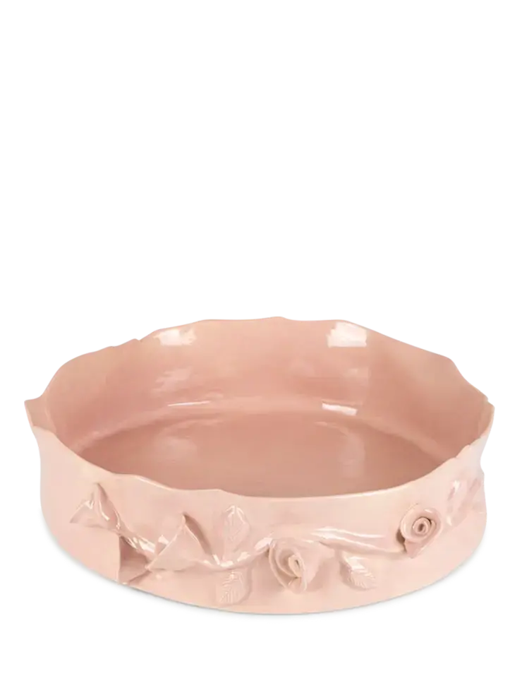 Artisan Flower-Inspired Round Serving Dish 1