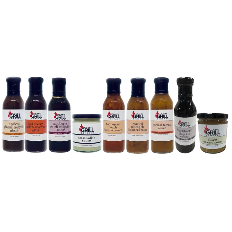 Atlanta Grill Company Glass Bottle Sauce Collection (9 Flavors) 1
