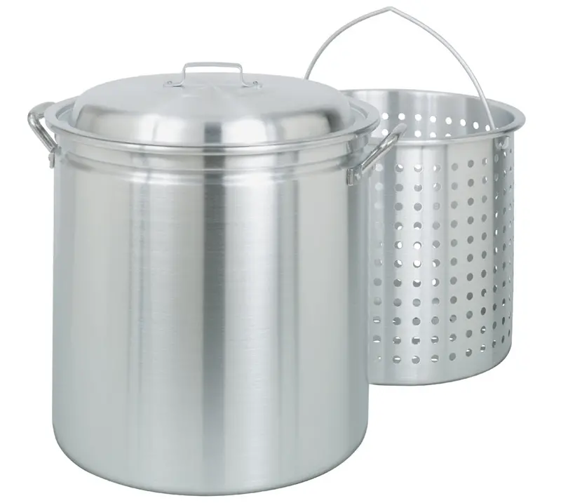 Bayou Classic 42-Quart Aluminum Stockpot With Dual Baskets – Steam & Boil Functionality (801901) 1