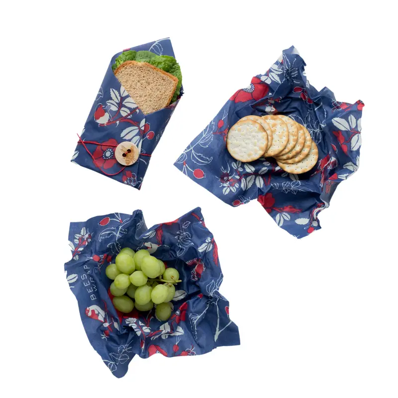 Bee’S Wrap Botanical Lunch Wrap Set – Three Reusable Sandwich & Snack Covers 1