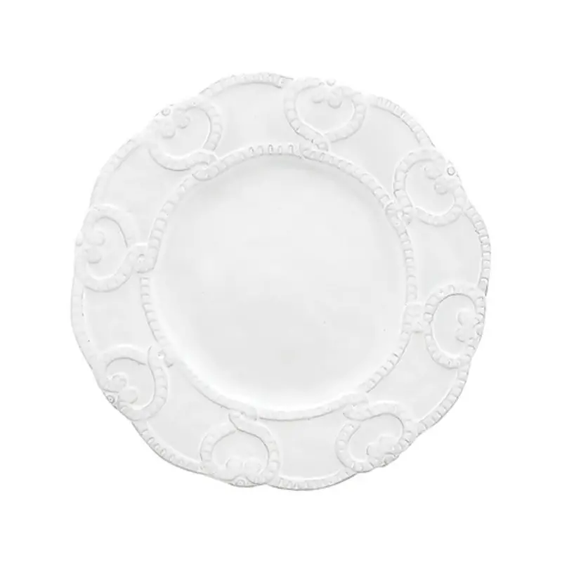 Bella Bianca Antique Lace Salad And Dessert Plate – Arte Italica & Crown Linen Designs 1