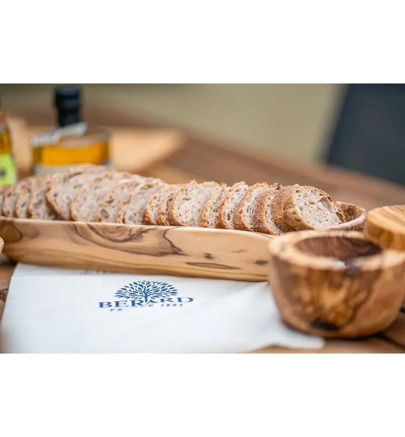 Berard Olivewood Bread Basket With Natural Grain 1