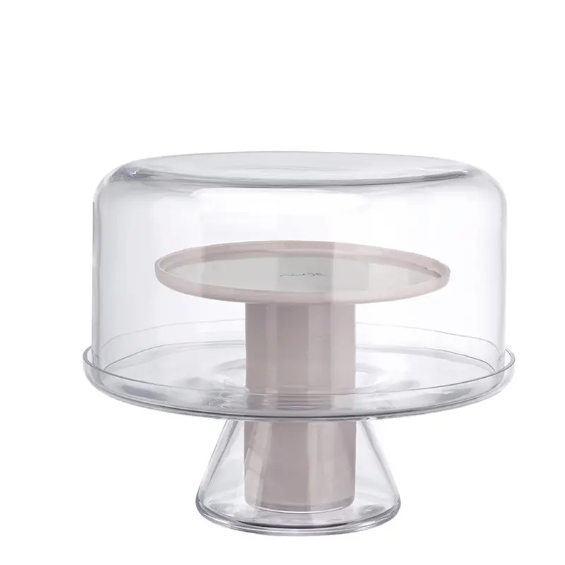 Bloom Tiered Cake Stand With Clear Dome Lid 1