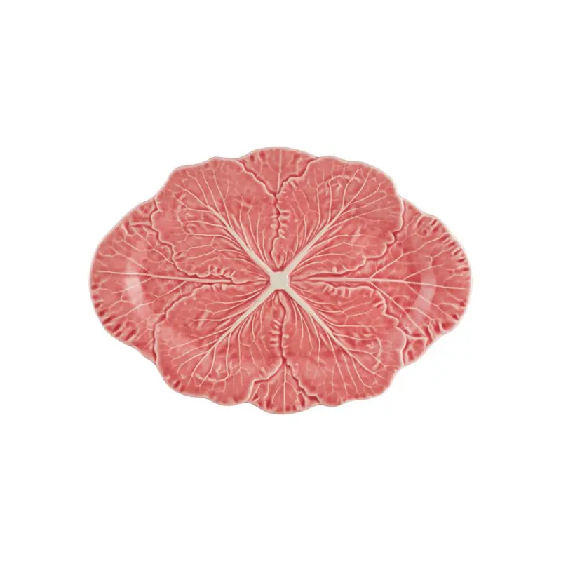Bordallo Pinheiro 15-Inch Pink Cabbage Oval Platter | Decorative Serving Tray 1