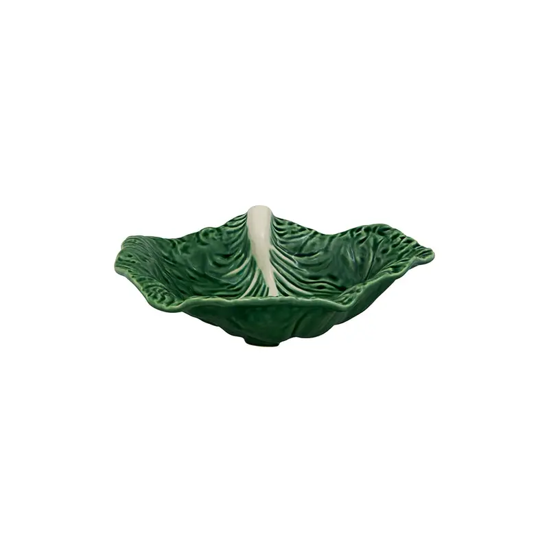 Bordallo Pinheiro Asymmetrical Cabbage Leaf Tray – 13" Curved Design 1