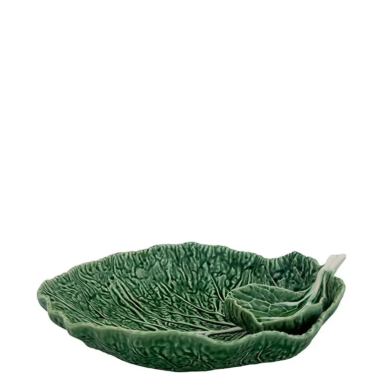 Bordallo Pinheiro Cabbage-Shaped Chip And Dip Vessel 1