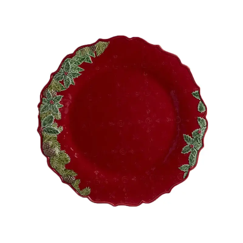 Bordallo Pinheiro Christmas Garland Charger Plate – Ceramic Statement Piece 1