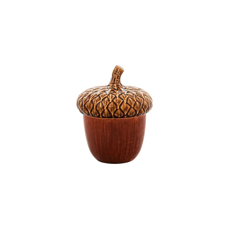 Bordallo Pinheiro Gudrun Acorn Storage Box – Small Ceramic Table Accent 1