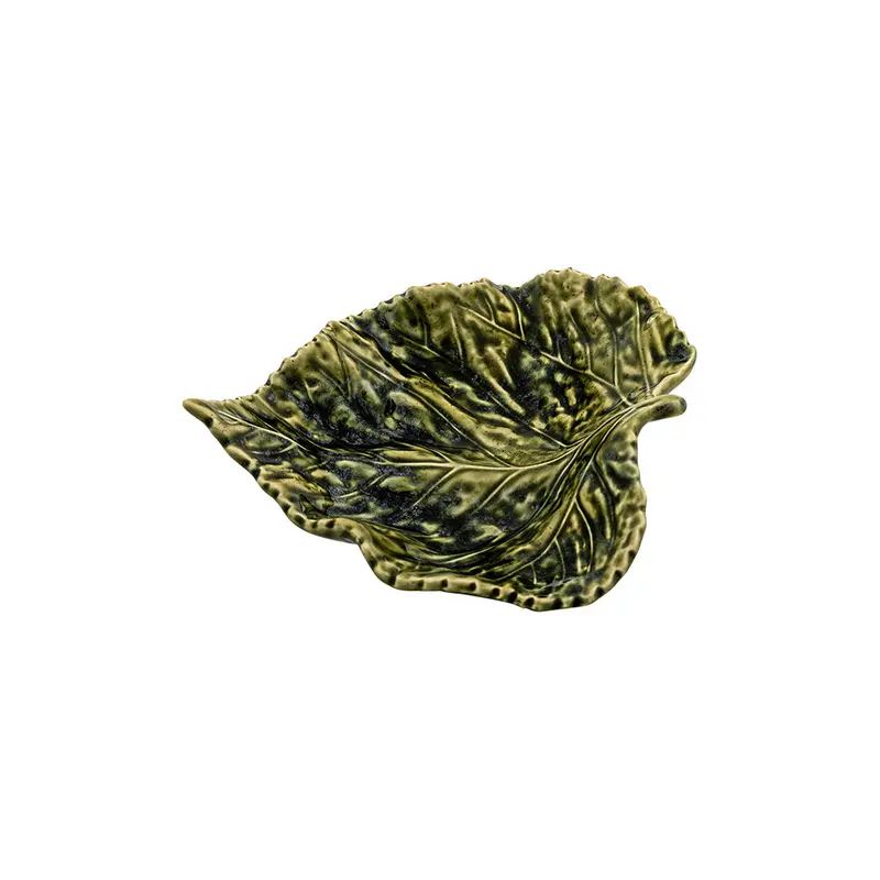 Bordallo Pinheiro Gudrun Small Birch Leaf Plate – Green Glaze 1