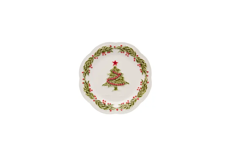 Bordallo Pinheiro Holiday Fruit Plate (8 Inches) | Festive Christmas Ceramic Dish 1
