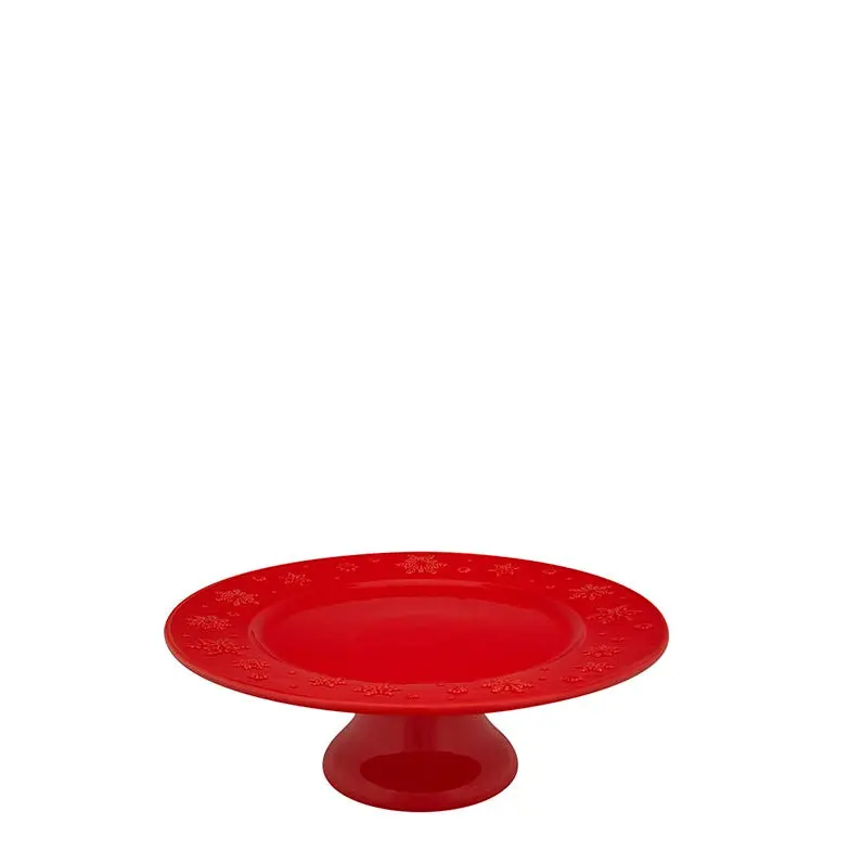 Bordallo Pinheiro Snowflake Pattern Cake Stand 1