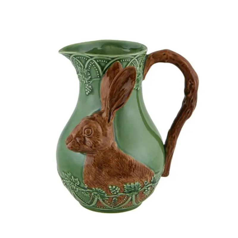 Bordallo Pinheiro Woods Series: Hare-Shaped Ceramic Pitcher 1