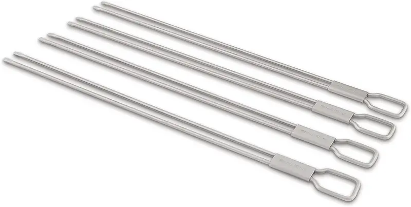 Broil King Dual-Prong Stainless Steel Skewers – 4-Pack For Even Rotisserie Cooking 1