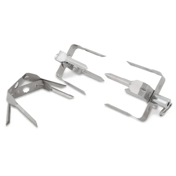 Broil King Stainless Steel Mega Rotisserie Forks – Heavy-Duty Spitted Meat Holders 1