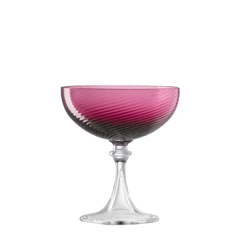 Burgundy Red Champagne Coupe Glass 1
