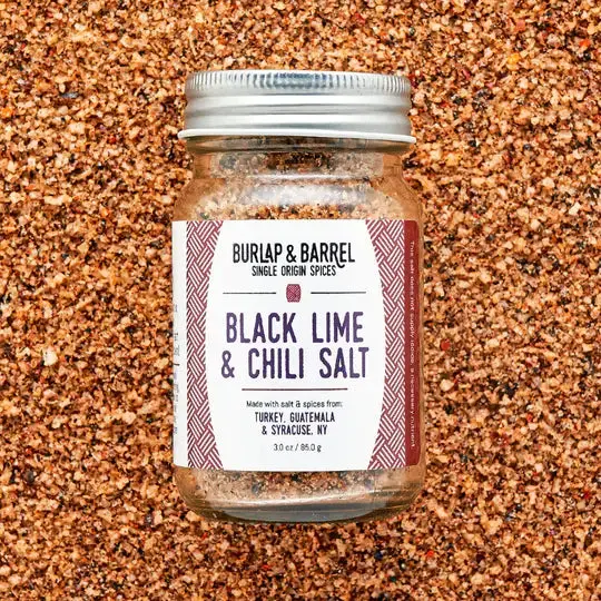 Burlap & Barrel Black Lime & Chili Salt – Tangy, Zesty Persian-Inspired Finishing Salt 1