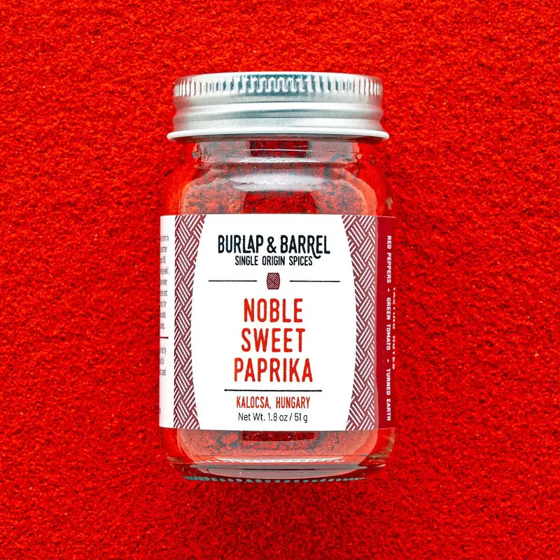 Burlap & Barrel Noble Sweet Paprika – Premium Single-Origin Spice, 1.8 Oz Glass Jar 1