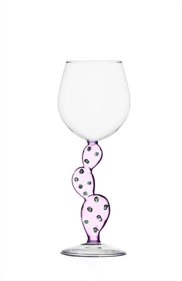 Cactus-Design Stemmed Glass 1