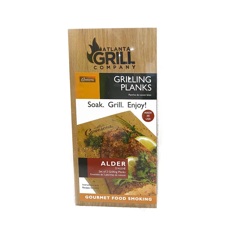 Cameron'S Alder Wood Grilling Planks – Atlanta Grill Co. Edition (2-Pack) 1