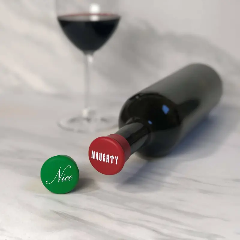 Capabunga Naughty & Nice Wine Bottle Stopper – Playful Holiday Cap 1