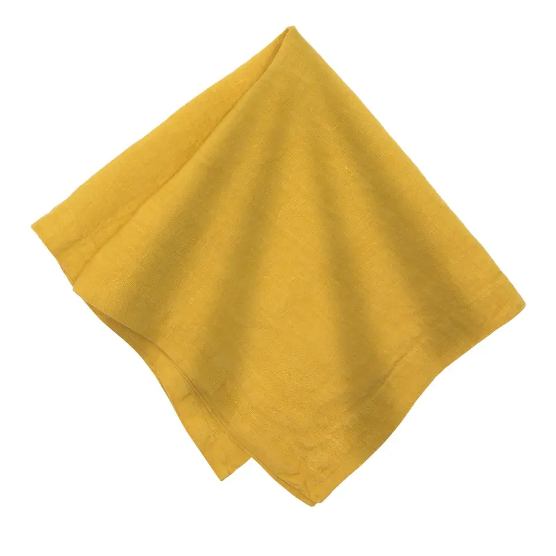 Caravan Home Dijon Yellow Linen Napkins – 21" Square Accent Set 1