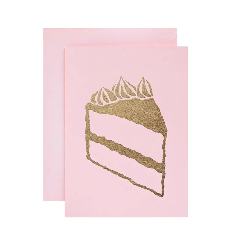Catherine Greenup Greeting Card – Cake Slice On Razzleberry Background 1
