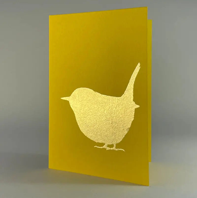 Catherine Greenup Greeting Card – Chickadee On Yellow 1