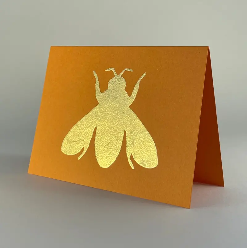 Catherine Greenup Greeting Card – French Bee On Orange Fizz 1