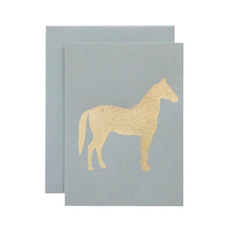 Catherine Greenup Greeting Card – Horse Illustration On Grey 1