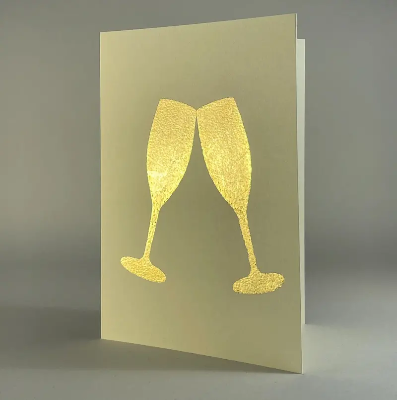 Catherine Greenup Greeting Card: Ivory Champagne Toast Illustration 1