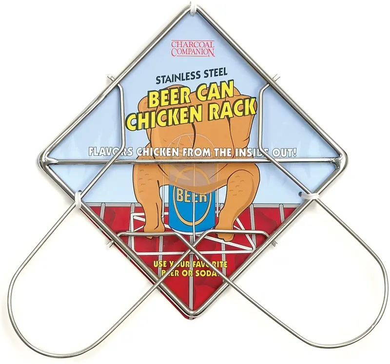 Charcoal Companion Foldable Beer-Can Chicken Rack 1