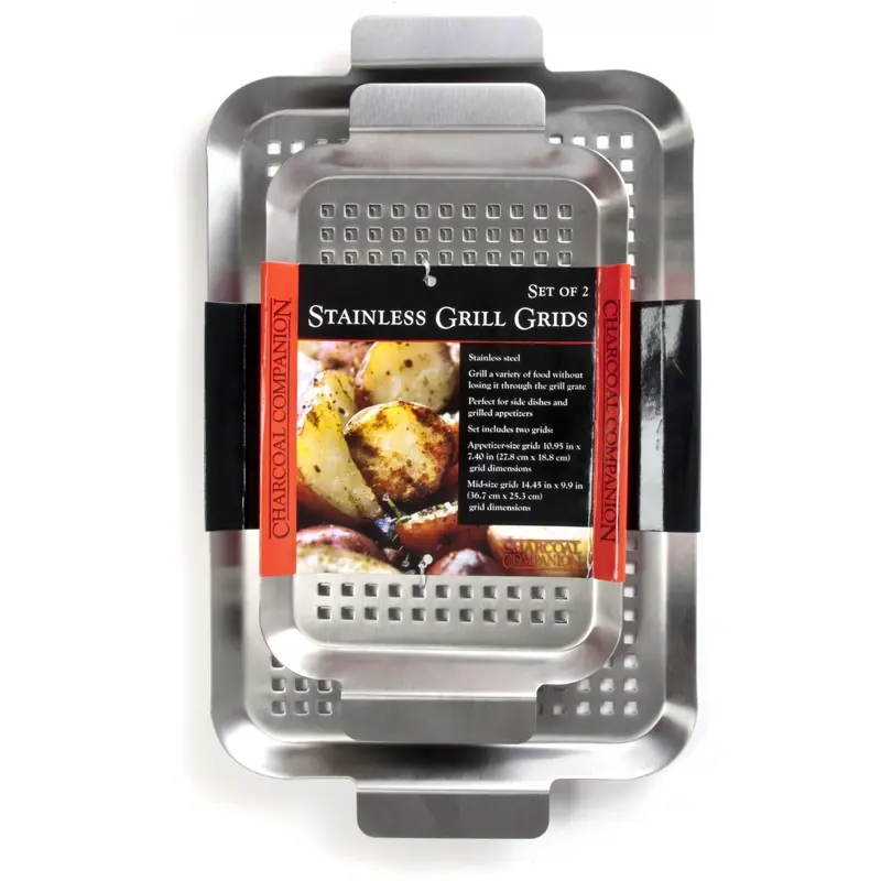 Charcoal Companion Stainless Steel Grilling Grid Set (2-Pack) 1
