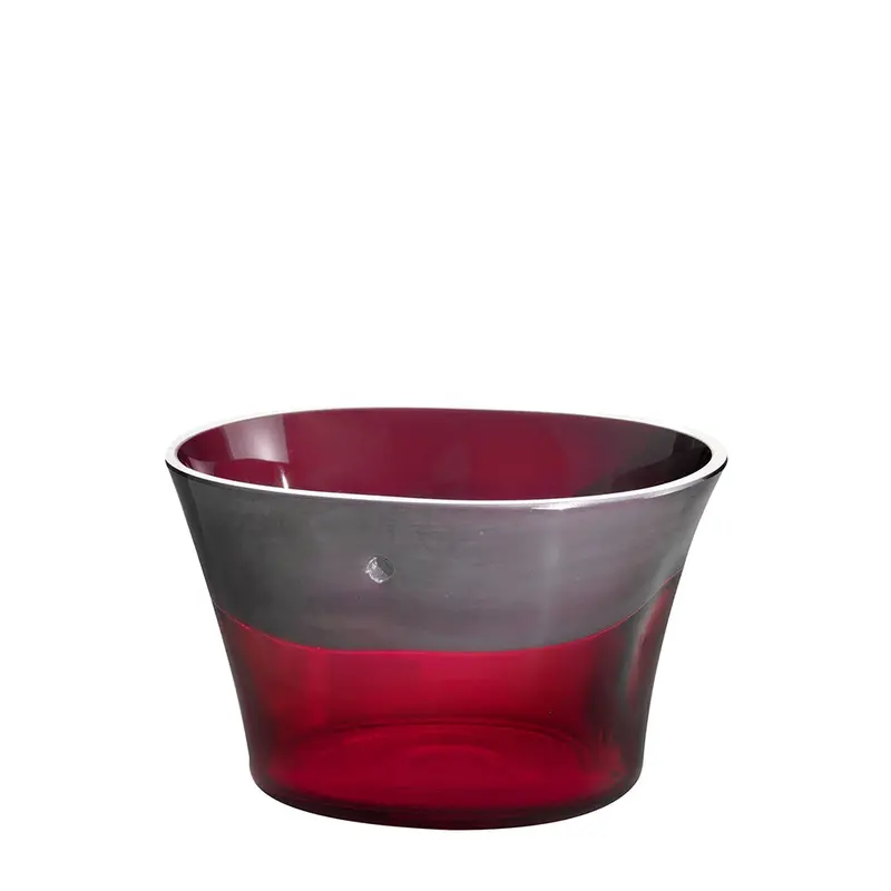 Charcoal Gray And Cranberry Red Bowl 1