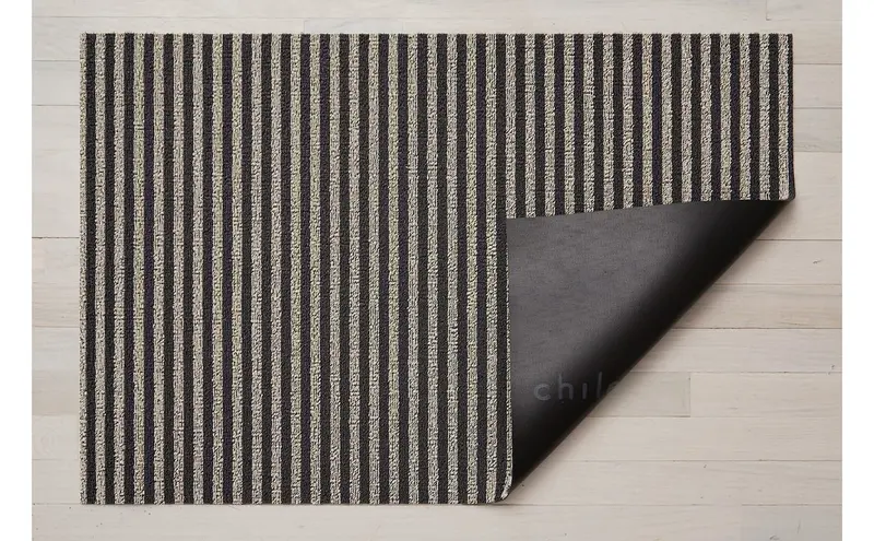 Chilewich Breton Stripe Shag Mat In Gravel Grey 1