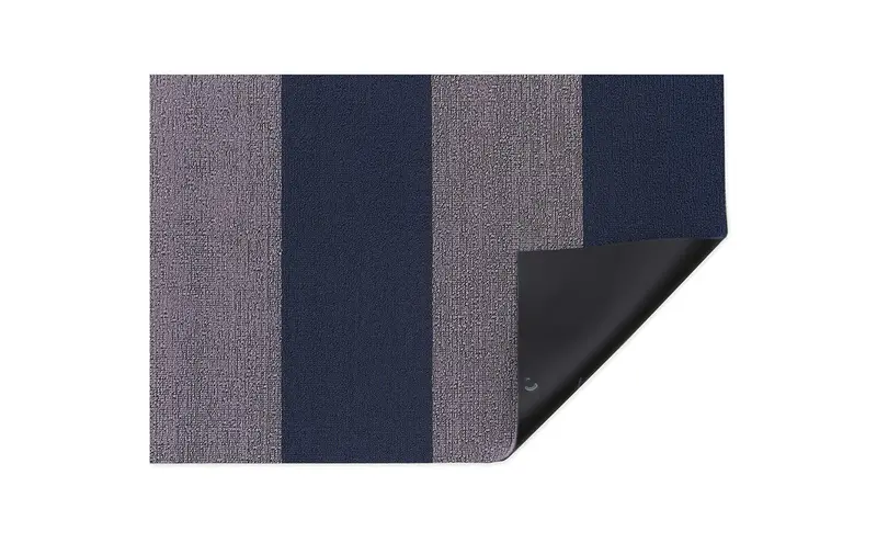 Chilewich Duo Stripe Shag Mat In Berry Red, 24" X 36" 1