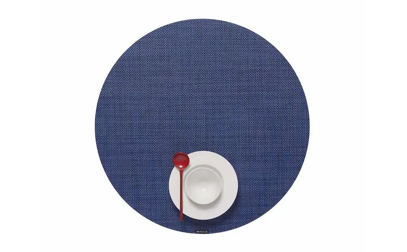 Chilewich Mini Basketweave Round Placemats In Indigo 1